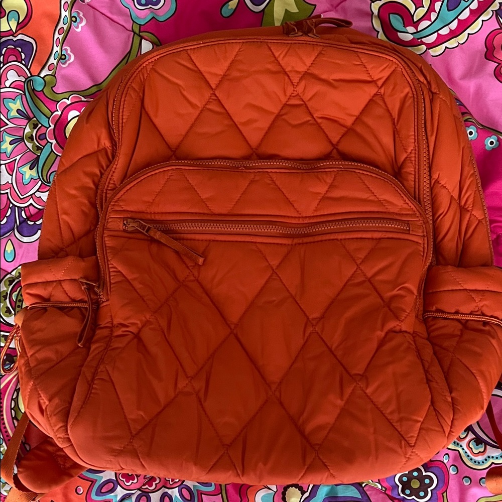 Vera Bradley Quilted Backpack in Bold Orange